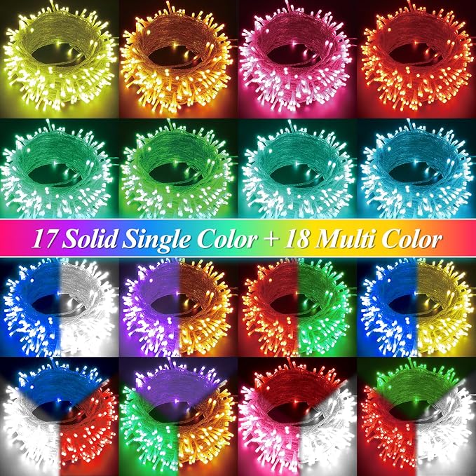 LitHome 164Ft 500 LED Color Changing Christmas String Lights, 35 Colors 9 Modes - Image 4