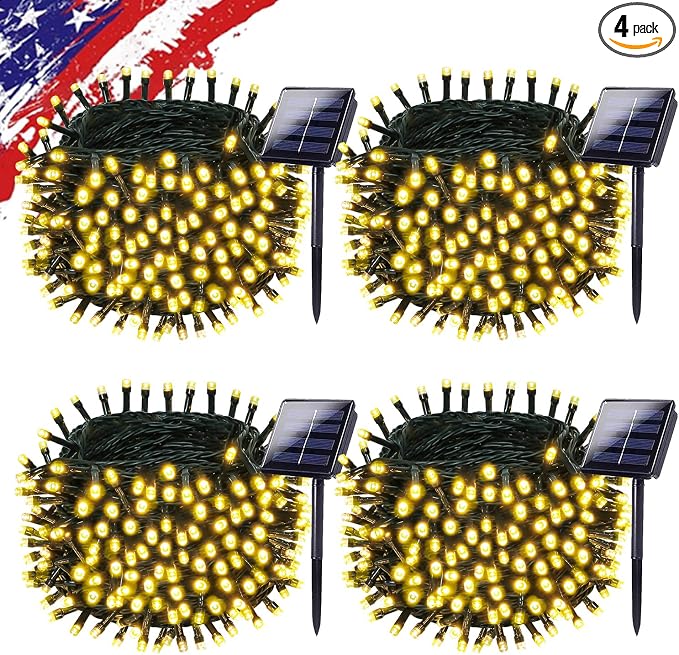 Upgrade 4Pack 400LED Solar String Lights by KAQ