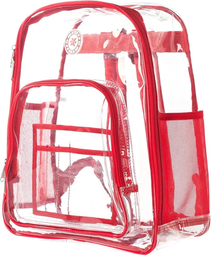 K-Cliffs Large Transparent Backpack Clear Heavy Duty School Bag Durable Student - Image 2