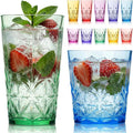 Bravario Royal Plastic Drinking Glasses, 13 and 18 oz Set of 12, Plastic Cups by Bravario