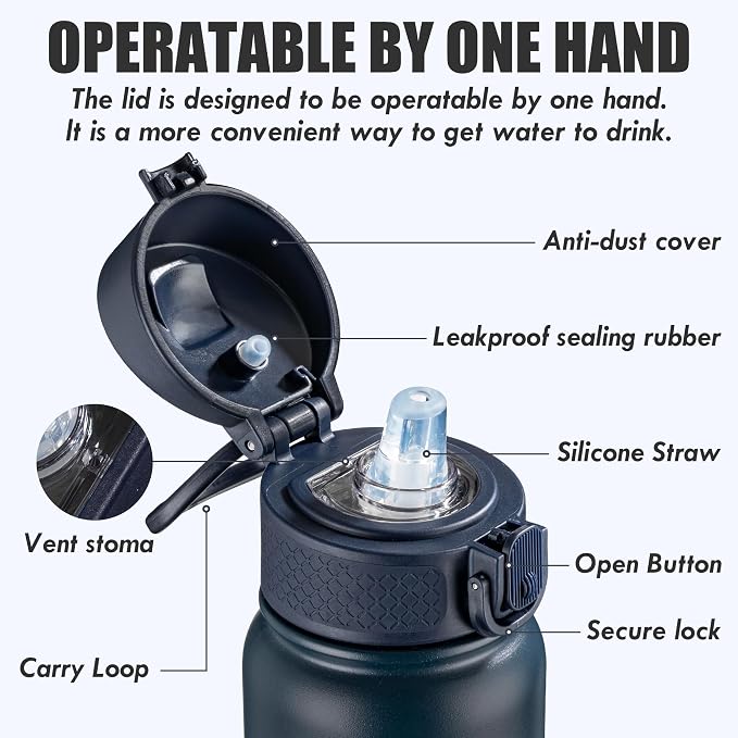 OLDLEY 20 Oz Insulated Stainless Steel Water Bottle - Image 2