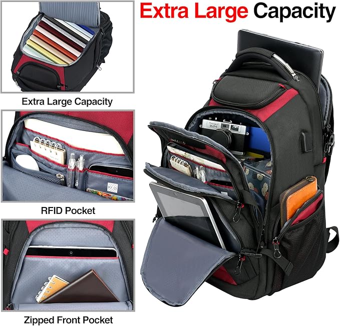 KROSER Travel Laptop Backpack 17.3 Inch XL Computer Backpack - Image 4