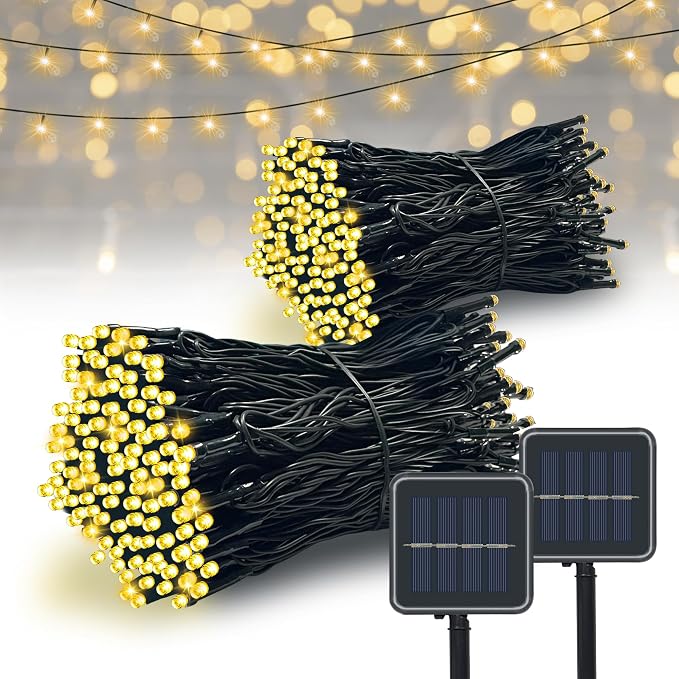Vimorg Solar String Lights Outdoor, 2 Pack 170FT 480 LED Waterproof Solar by Vimorg