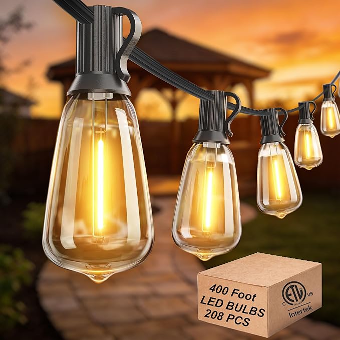 DAMAING Outdoor String Lights Weatherproof 400FT shatterproof connectable Patio by Lifeisgood