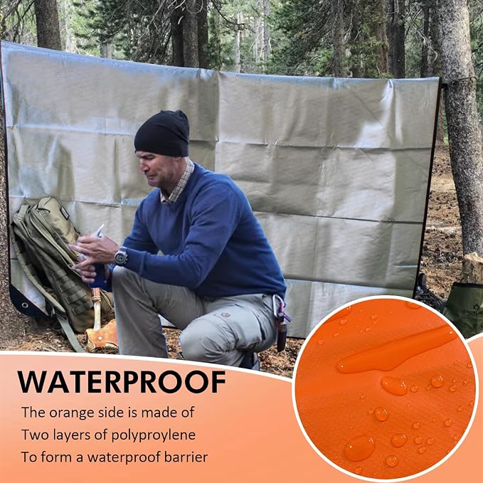 2 Pack Upgrade Survival Blanket – Insulated Thermal Reflective Tarp - Image 4