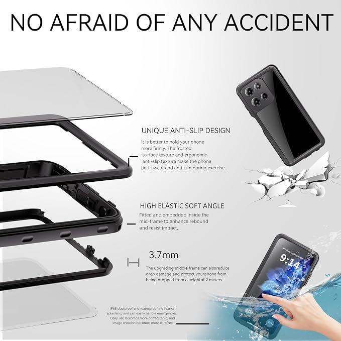 Lunivop Compatible with Motorola Moto G Play 5G 2026 Case 6.7'' Waterproof - Image 2