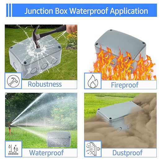 SuperInk PVC/ABS Plastic Dustproof Waterproof IP66 Electrical Junction Box 4.9 - Image 4