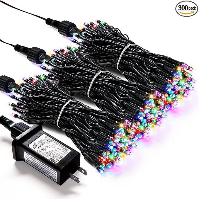 JMEXSUSS 300 LED Christmas Lights Outdoor Waterproof, 8 Modes Twinkle Fairy by JMEXSUSS