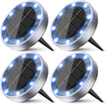Peasur Mini Solar Ground Lights Outdoor, 4 Pack Flat Solar Powered Disc Lights by Peasur