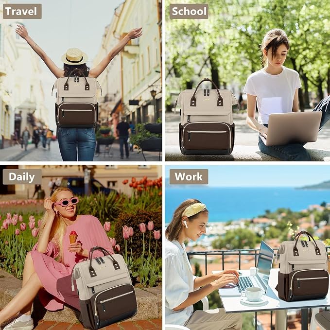Laptop Backpack Women Work Bag: 15.6 inch Work Bookbag - Image 7