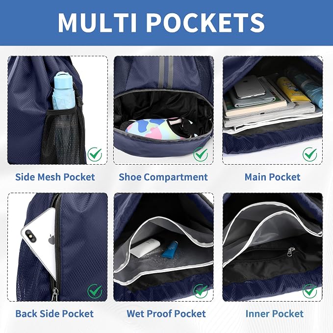 JELUTAR Drawstring Backpack Gym Bag - Image 4