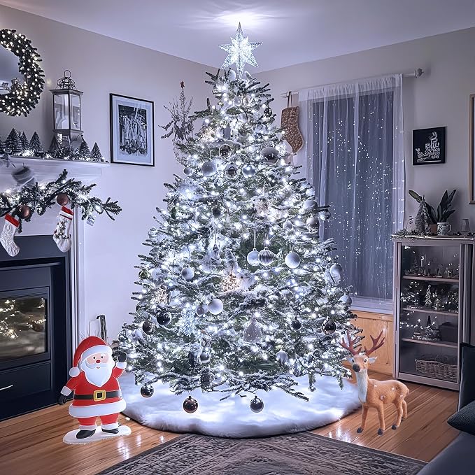 JMEXSUSS 200 LED White Christmas Lights Outdoor, 66ft Connectable Christmas - Image 2