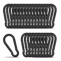 Small Carabiner Clip Hook, 2.75 inch 25 pcs Black Heavy Duty Spring Snap Hook by KINLINK