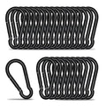 Small Carabiner Clip Hook, 1.97 inch 25 pcs Black Heavy Duty Spring Snap Hook by KINLINK