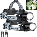 NiaoChao 2Pack Headlamp Rechargeable, 99000 LM Super Bright LED Head Lamp by NiaoChao