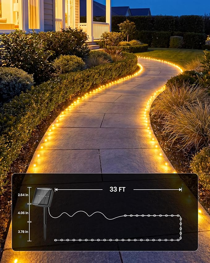Minetom 2 Pack Solar Fairy Lights, Total 66Ft 200 LED Solar String Lights - Image 5