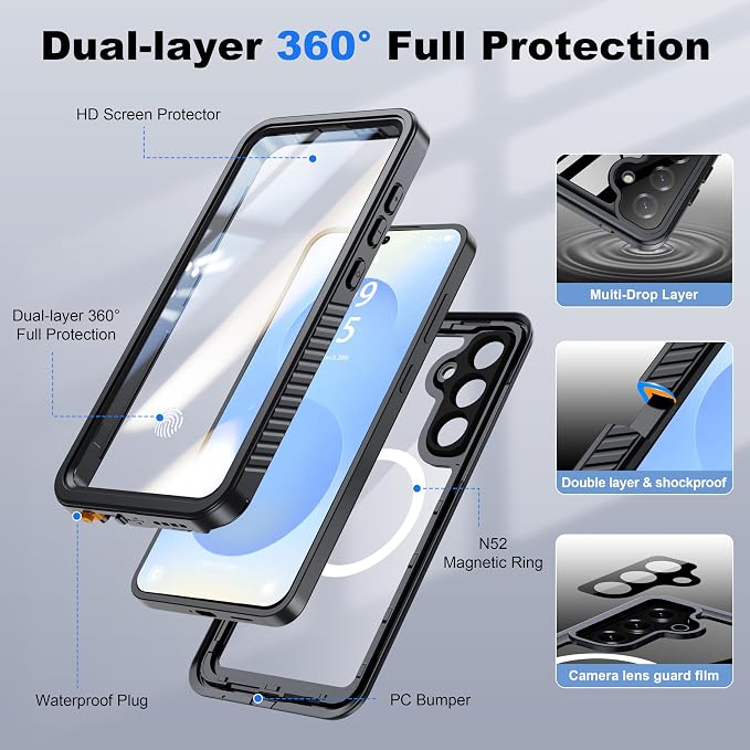 ANTSHARE IP68 Waterproof Case for Samsung Galaxy S25 Plus - Image 5