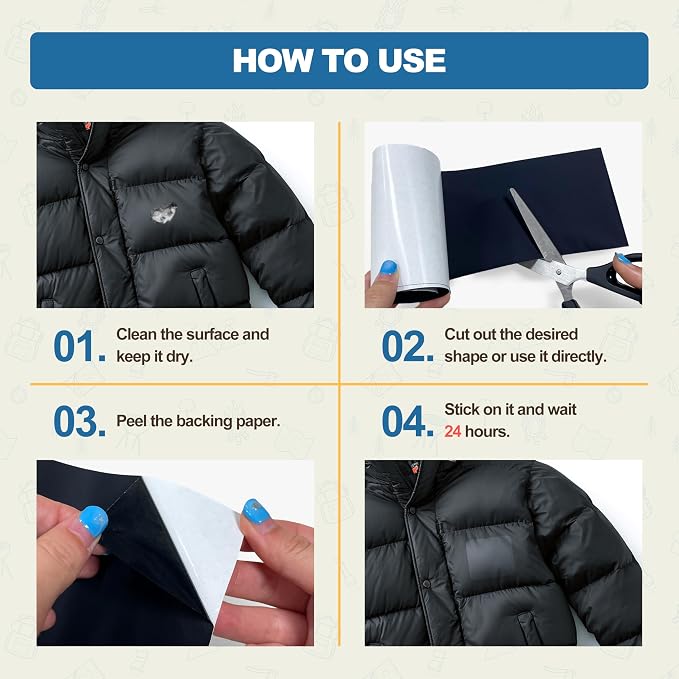 KING MOUNTAIN Self Adhesive Nylon Fabric Repair Tape, 4×63 Inches, Quick Down - Image 5