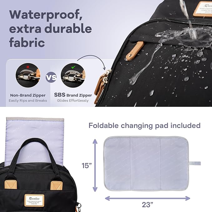 RUVALINO Diaper Bag Backpack, Large Capacity, Waterproof - Image 6