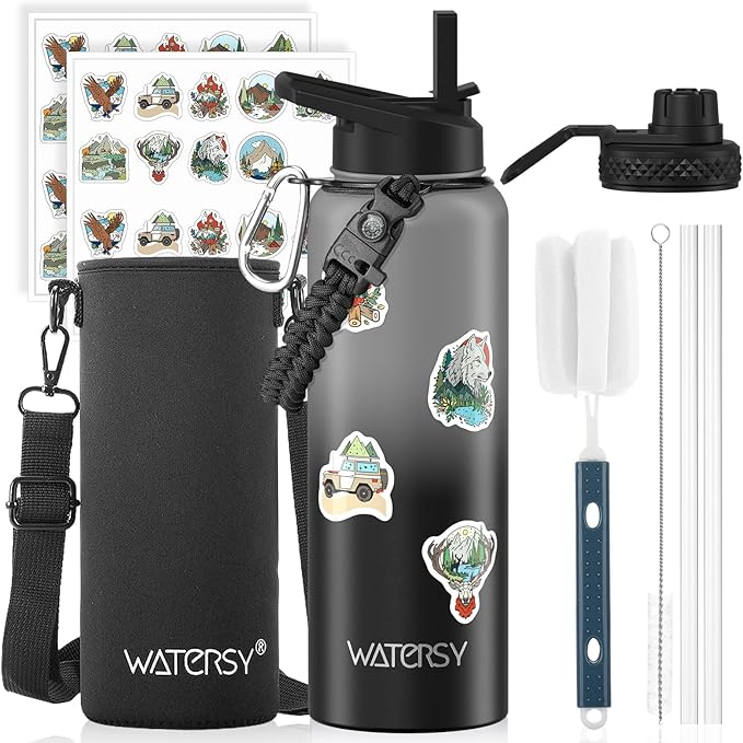 40oz Insulated Water Bottle, BPA Free&Leak Proof, Stainless Steel Water Flask by Watersy