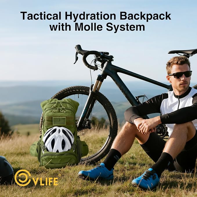 CVLIFE Hydration Backpack with 3L TPU Tactical Water Bladder, 22L Hiking - Image 4
