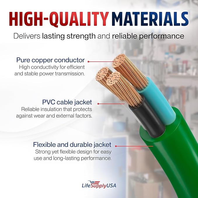 200ft Outdoor/Indoor Extension Cord 10/3 Gauge Ultra Heavy Duty 3 Prong SJTW - Image 4