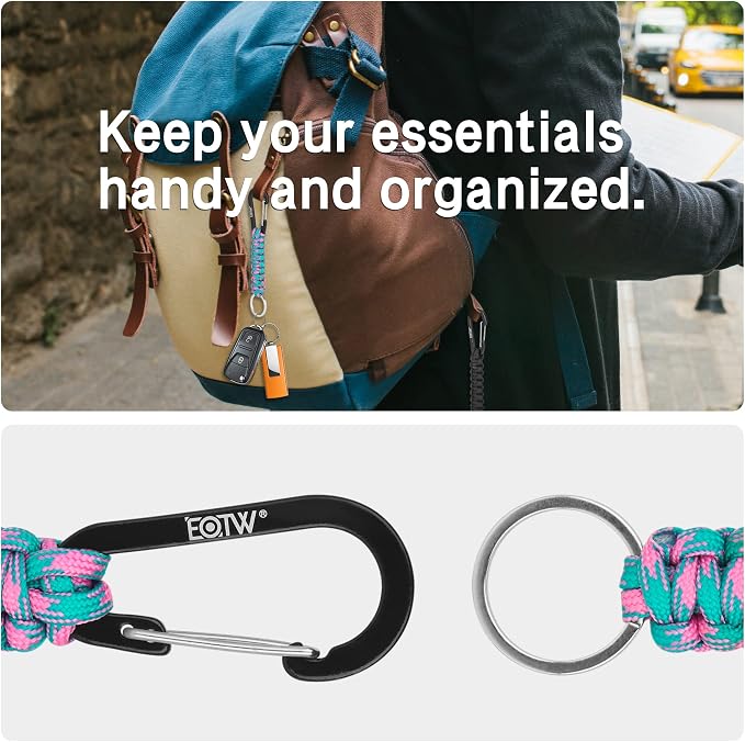 EOTW Paracord Keychain for Men Women Paracord Carabiner Backpack Keychain - Image 4