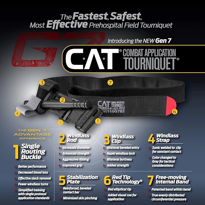 EVERLIT Emergency Trauma Kit, CAT GEN-7 Tourniquet 36" Splint, Military Combat - Image 2