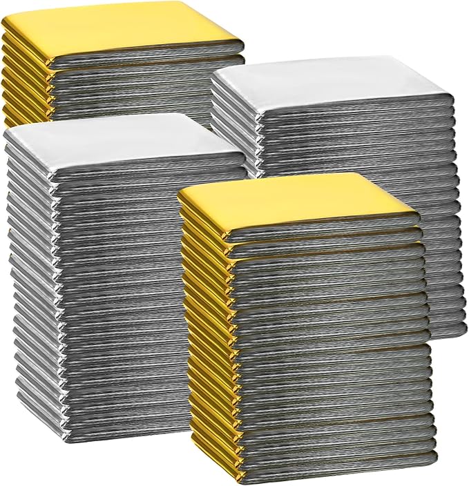 Macarrie 100 Pack Emergency Thermal Blankets Silver Foil Survival Blanket Kit by Macarrie