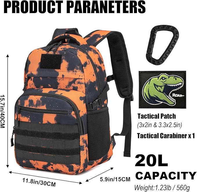 Kids Tactical Backpack Army Molle Bookbag Military Boys Backpack - Image 2