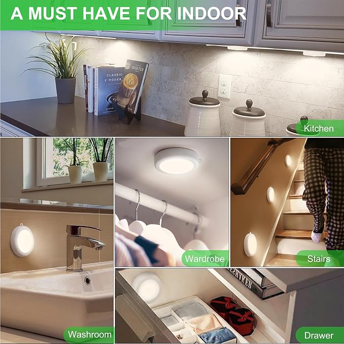Mlambert 4 Pack Motion Sensor LED Night Light, Cordless Battery-Powered - Image 5