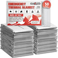 SecuCaptain Survival Emergency Thermal Blankets: 50 Pack Extra Large 84” x63” by SecuCaptain