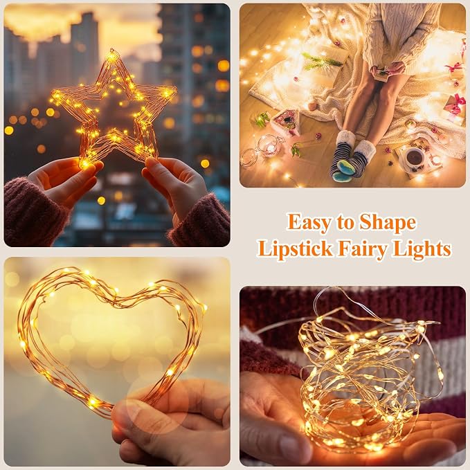 Lakumu LED Fairy Lights Battery Operated, Rechargeable String Lights - Image 7