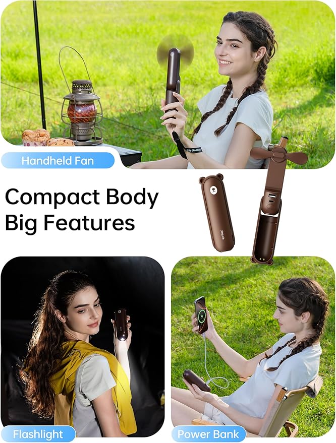 JISULIFE Handheld Fan 8 Plus: All-in-One Mini Fan - Image 2