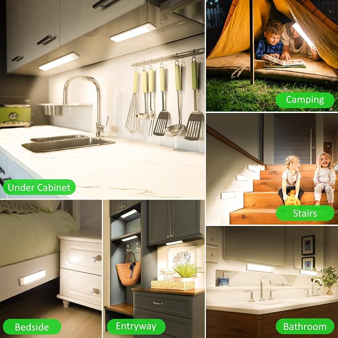 Motion Sensor Under Cabinet Lights, Magnetic Rechargeable Under Counter Closet - Image 8