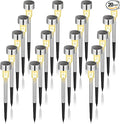 GIGALUMI Solar Pathway Lights, Stainless Steel IP44 Waterproof Auto On/Off by GIGALUMI