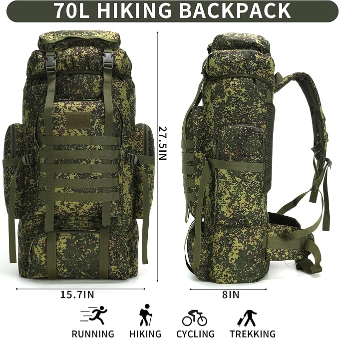 Hiking Backpack for Men 70L/100L Camping Backpack Military Rucksack Molle 3 - Image 2