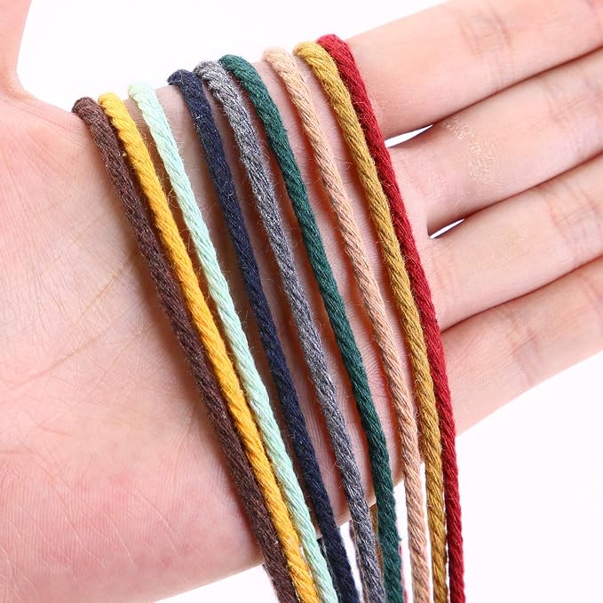 Teal Macrame Cord 3mm x 109Yards, Colored Cotton Rope Craft Cord Colorful - Image 2
