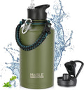 HASLE OUTFITTERS Half Gallon Insulated Water Bottles 64 oz, Stainless Steel by HASLEOUTFITTERS