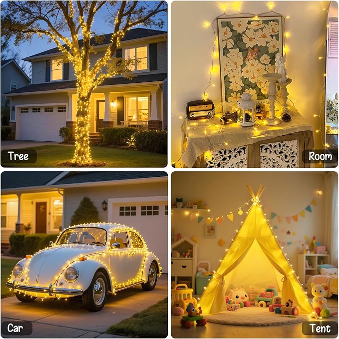 JMEXSUSS 2 Pack Battery Operated String Lights Outdoor Indoor, Total 66ft 200 - Image 6