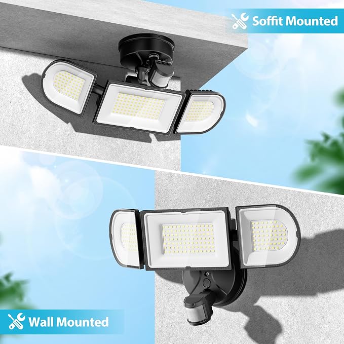 Olafus 180W Motion Sensor Outdoor Lights, 18000LM Dusk to Dawn LED Flood Lights - Image 8