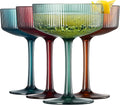 Khen Shatterproof Acrylic Ribbed Vintage Art Deco Martini, Champagne & Cocktail by Khen