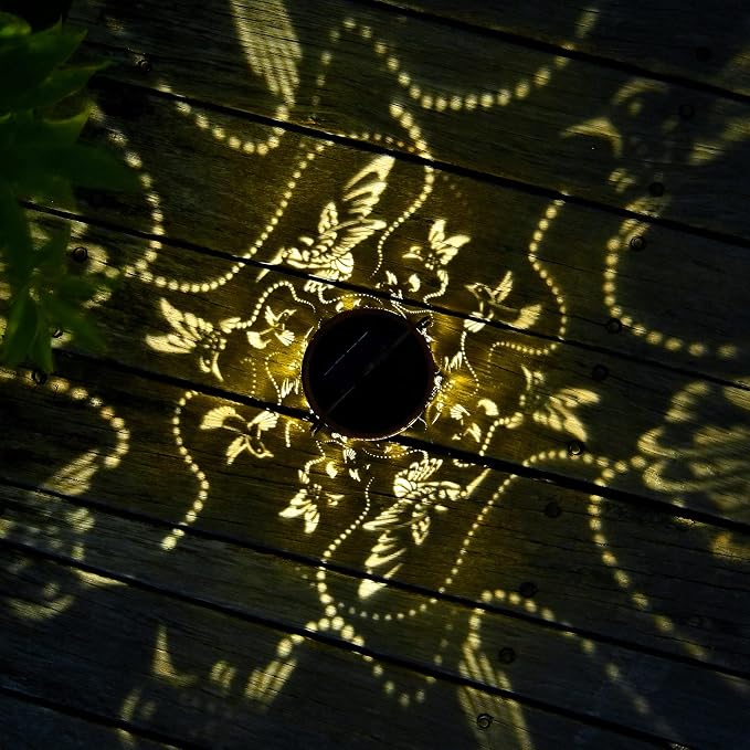 2 Pack Solar Lanterns Outdoor Hanging Hummingbird Decor Lantern, Waterproof - Image 3