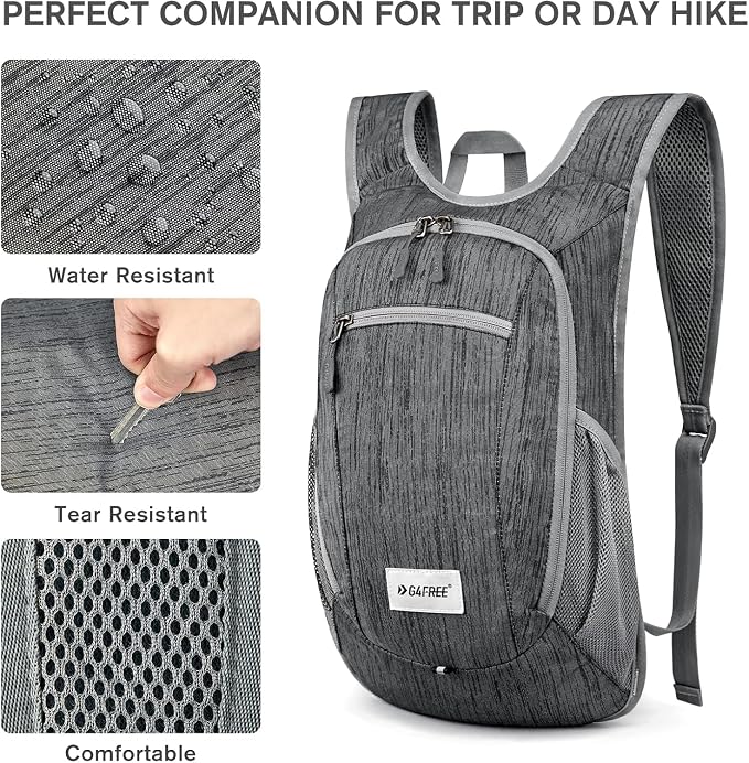 G4Free 10L/15L Hiking Backpack Lightweight Packable Hiking Daypack Small Travel - Image 5