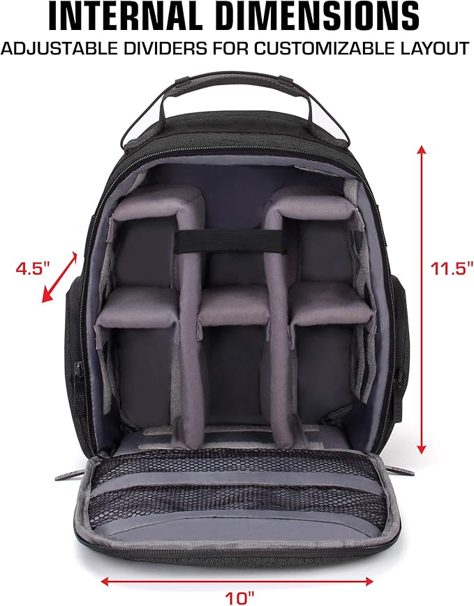 USA Gear Audio Equipment Backpack Fits Audio-Technica System 10, Shure BLX4 - Image 2