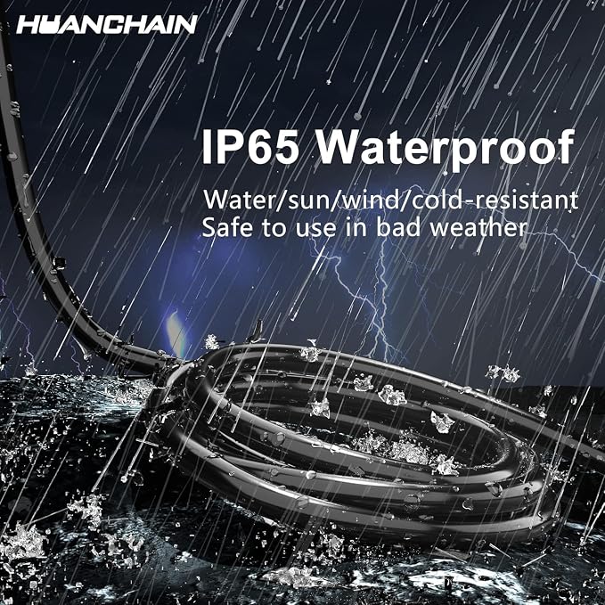 HUANCHAIN Indoor Outdoor Black Extension Cord 6 ft Waterproof, 16/3 Gauge - Image 5