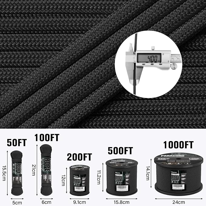 Paracord Rope 550 lb - 100ft 5/32" Parachute Cord 4MM 7-Strand para Cord - - Image 5