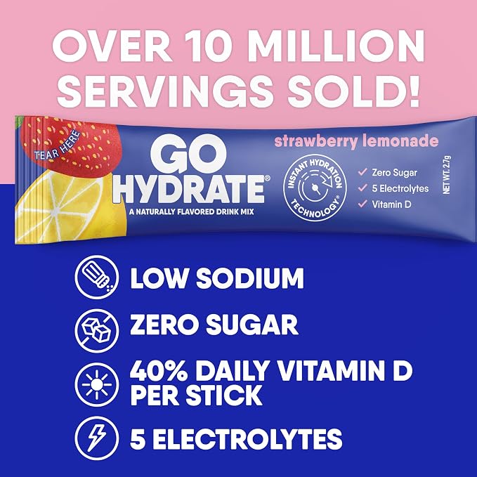 GoHydrate Low Sodium Electrolytes Powder Packets Sugar Free - Image 4