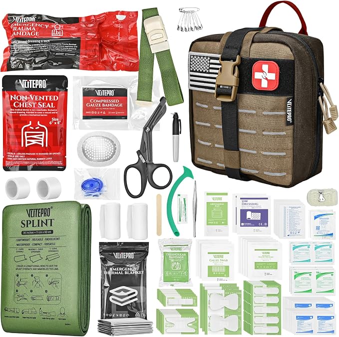144 Pcs Advanced Trauma First Aid Kit by VLITEPRO