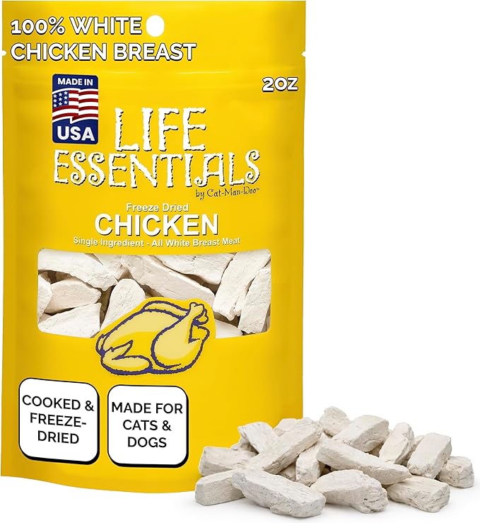 Life Essentials by Cat-Man-Doo | Chicken - 2oz. Bag | Freeze Dried Chicken Cat by LifeEssentialsbyCat-Man-Doo
